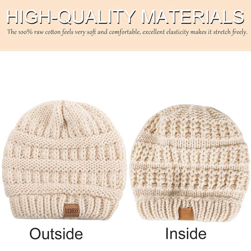 REDESS Baby Kids Winter Warm Hats, Infant Toddler Children Beanie Knit Cap Girls Boys - Image 3